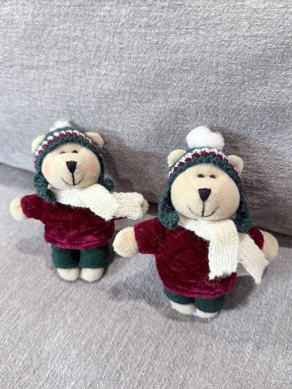 Starbucks Bearista Bears 2005 42nd Edition 4" Mini Winter Holiday Set of 2 VTG